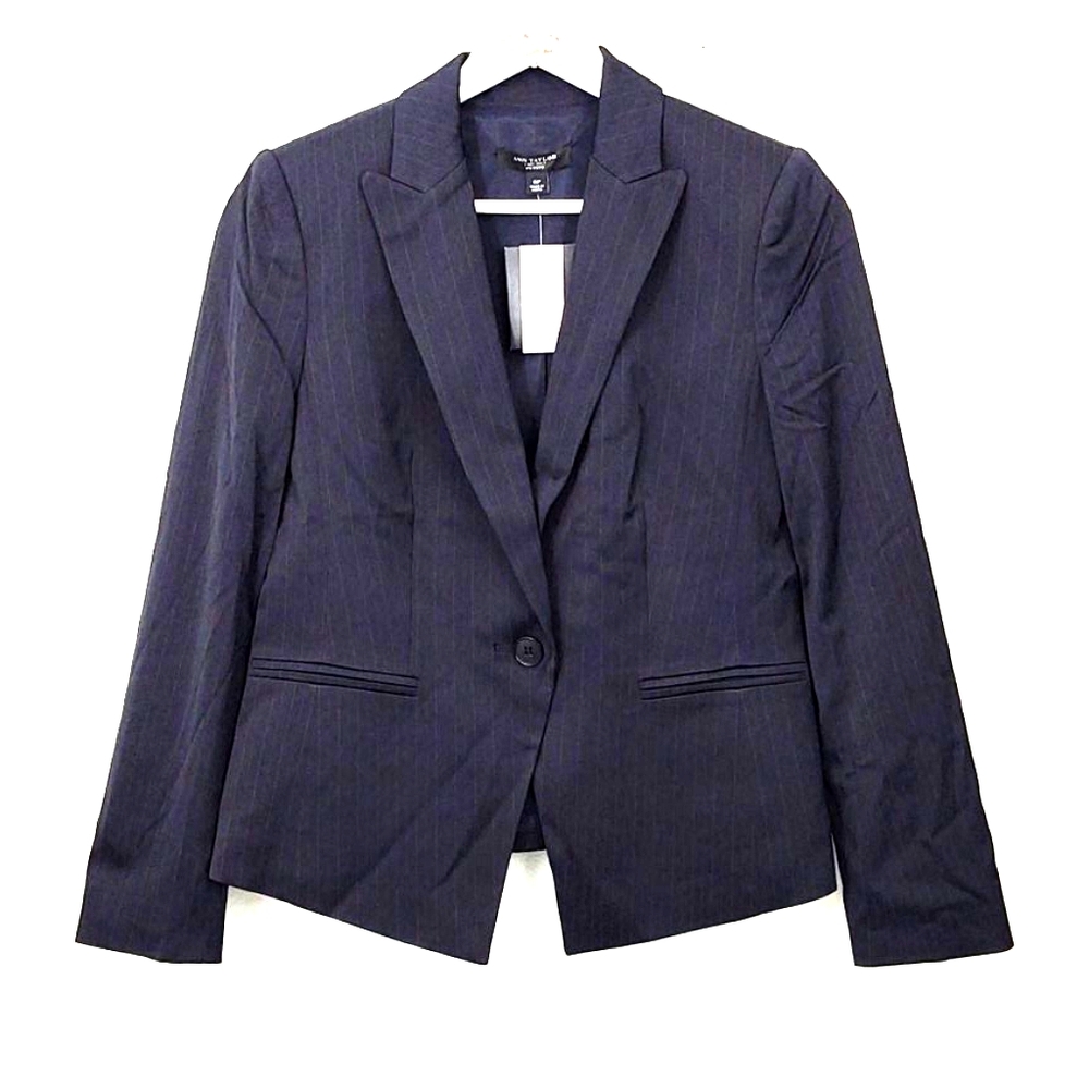 New Ann Taylor Suit Blazer 6P Navy Pinstripes